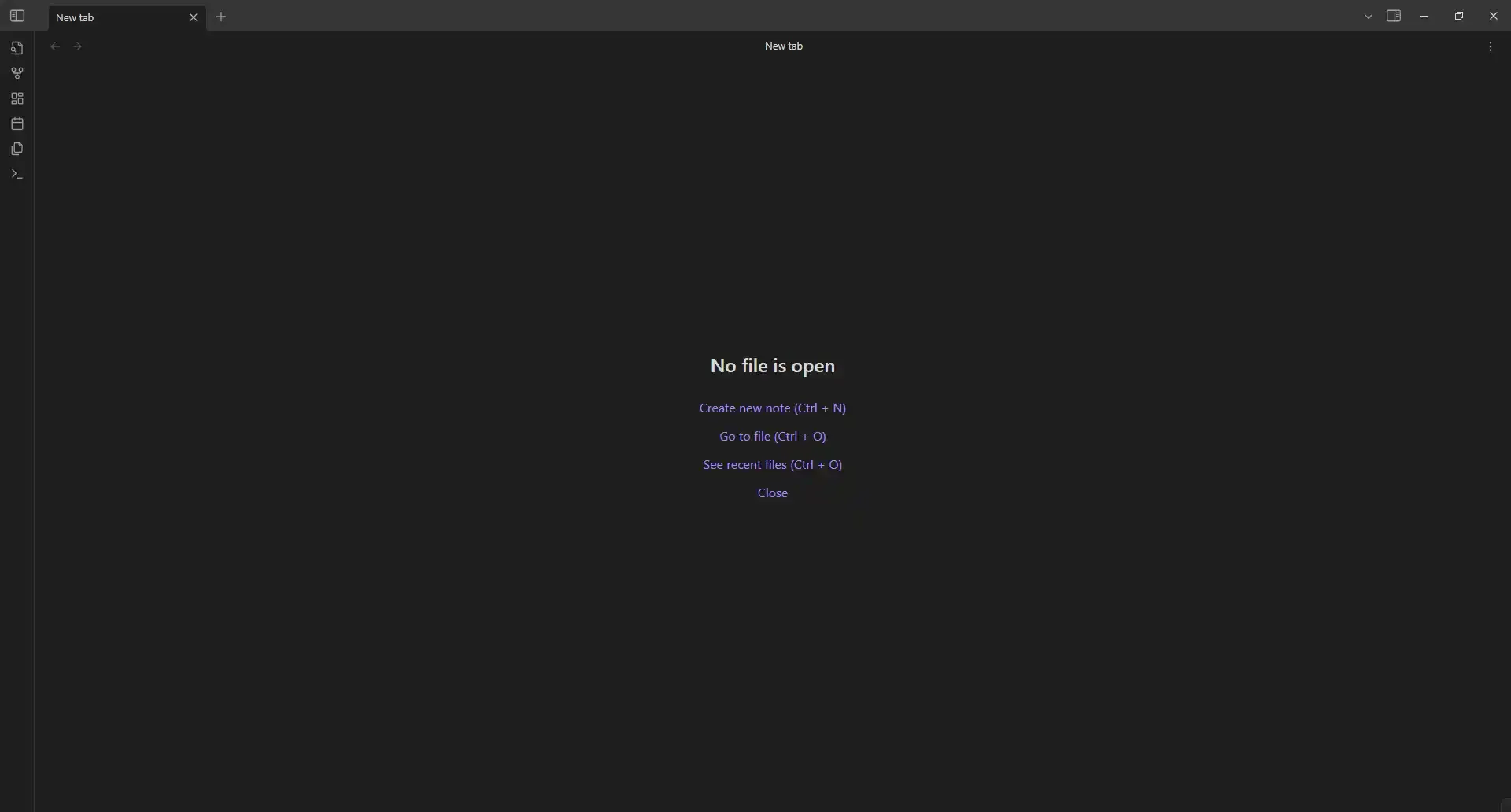 A screenshot of Obsidian